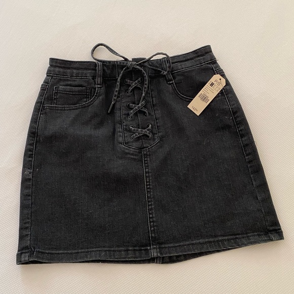 Garage Skirts Black Denim Mini Skirt Size Ps Nwt Poshmark